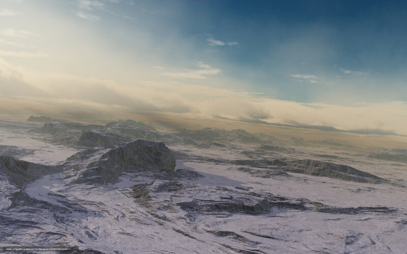 Snow-covered Mountain Range — White, Dramatic, Morning, 3d Render