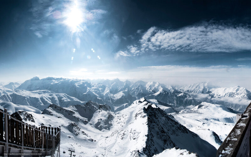 Snow-covered Mountain Range — White, Dramatic, Morning, Photograph, Mountain Peaks
