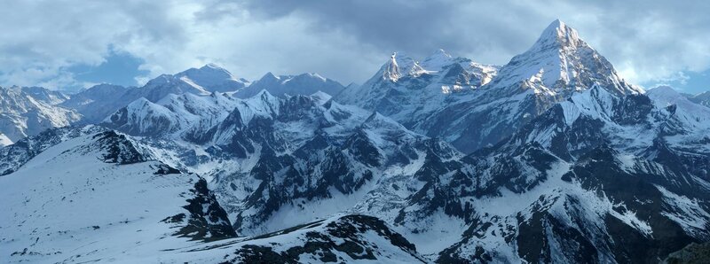 Snow-covered Mountain Range — White, Dramatic, Photograph