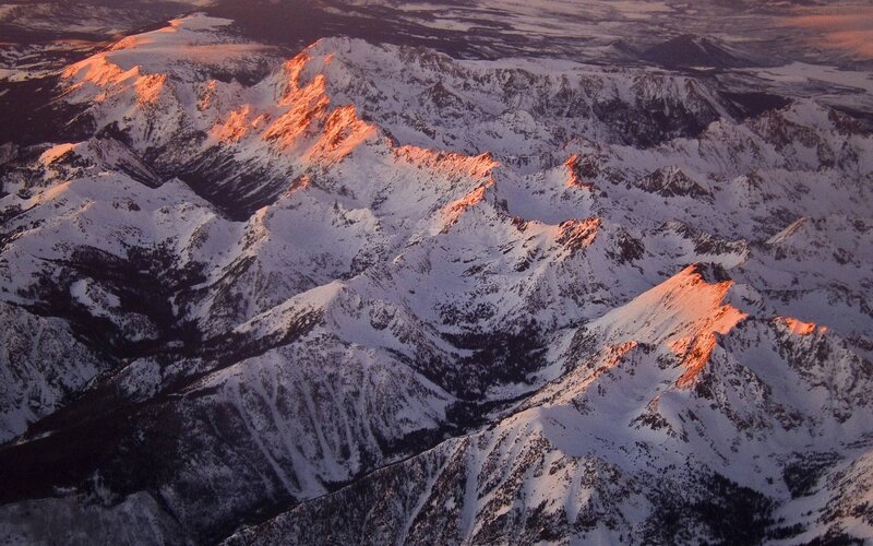 Snow-covered Mountain Range — White, Dramatic, Sunset, Photograph, Mountains