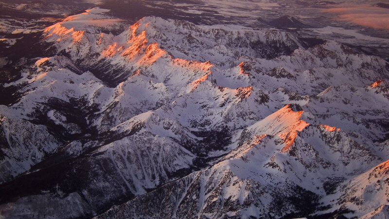 Snow-covered Mountain Range — White, Dramatic, Sunset, Photograph