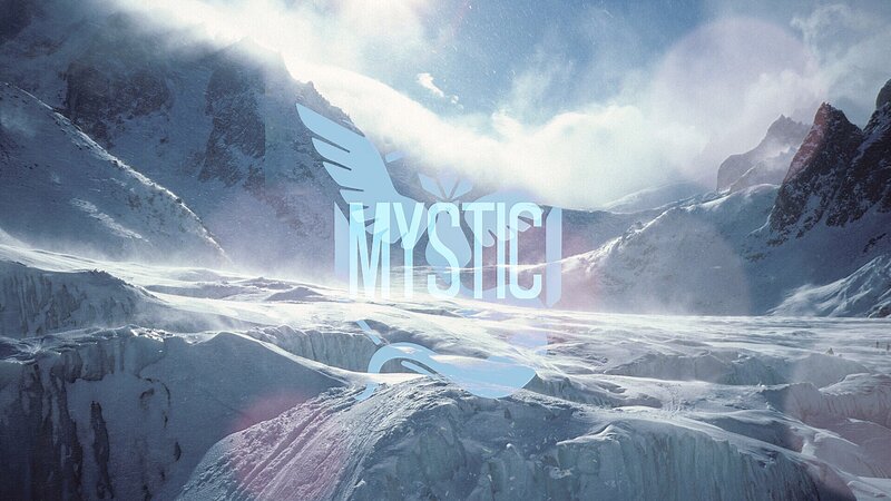 Snow-covered Mountain Range — White, Dramatic, Winter, Digital Art, Mountains, Clouds