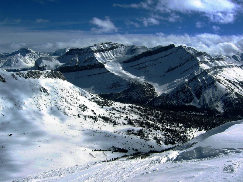 Snow-covered Mountain Range — White, Dramatic, Winter, Photograph, Snow, Trees