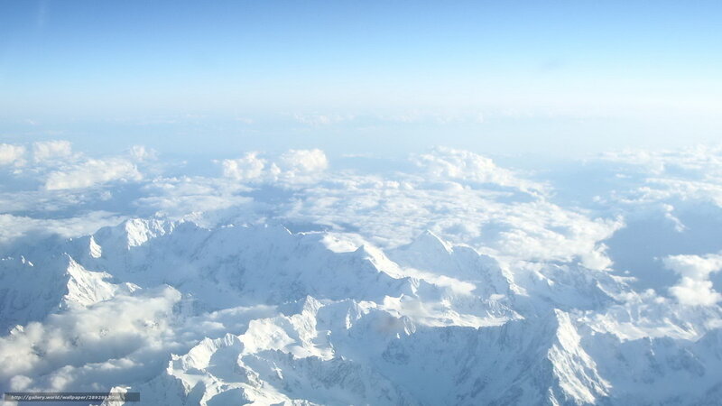 Snow-covered Mountain Range — White, Serene, Morning, Photograph, Clouds