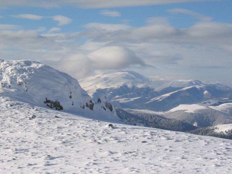 Snow-covered Mountain Range — White, Serene