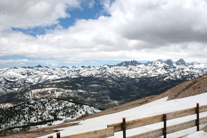 Snow-covered Mountain Range — White, Serene, Winter, Photograph, Mountains, Snow, Sky, Fence