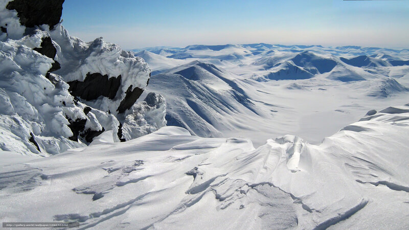 Snow-covered Mountain Range — White, Serene, Winter, Photograph, Mountains, Snow, Sky, Rocks