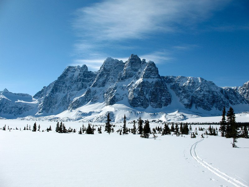 Snow-covered Mountain Range — White, Serene, Winter, Photograph, Snow