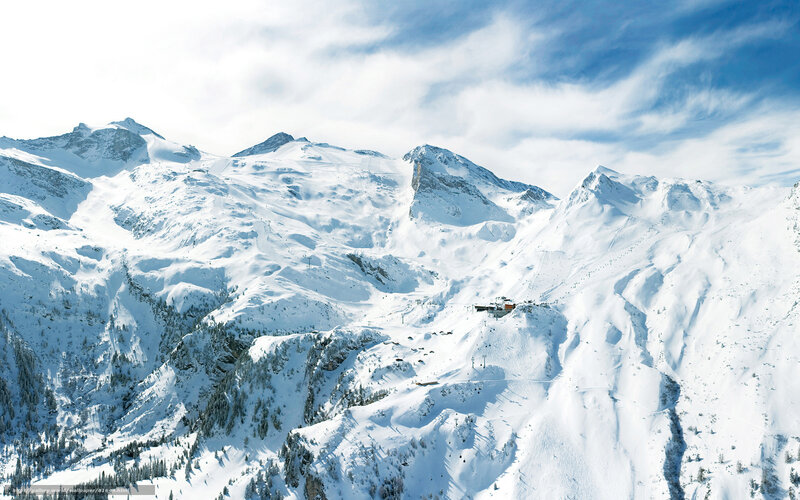Snow-covered Mountain Range — White, Serene, Winter, Photograph
