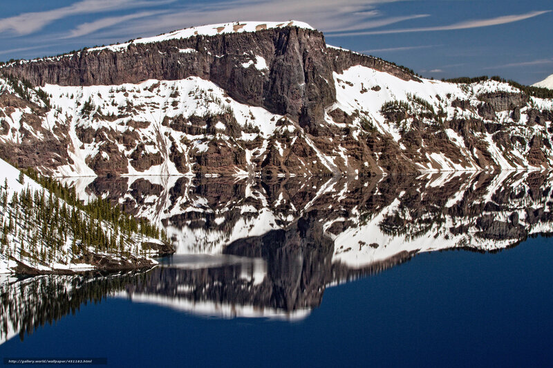 Snow-covered Mountain Reflection — Blue, Serene