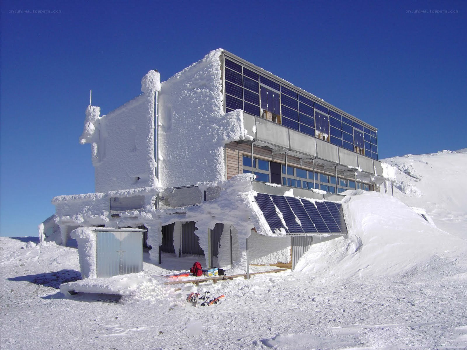 snow-covered mountain research station
