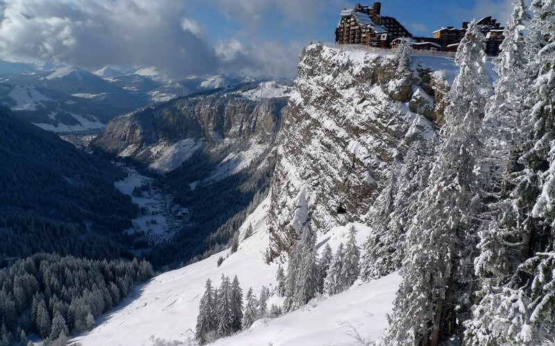 Snow-covered Mountain Resort — White