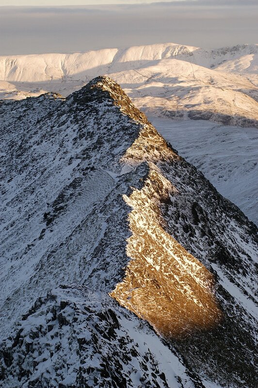 Snow-covered Mountain Ridge — White, Dramatic