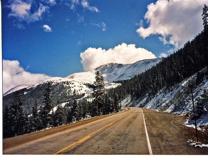 Snow-covered Mountain Road — Blue, Serene