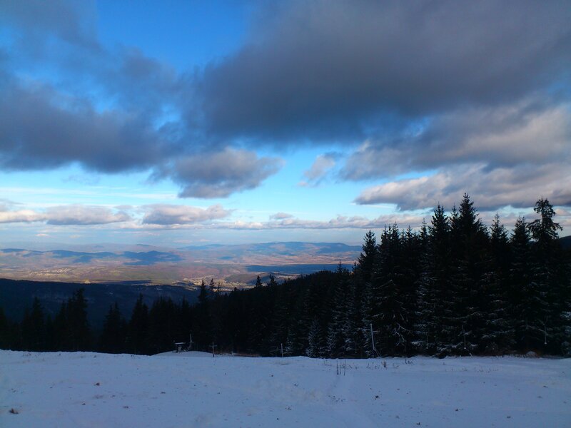 Snow-covered Mountain Slope — Blue, Dramatic, Winter