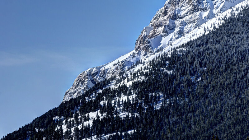 Snow-covered Mountain Slope — Blue, Serene