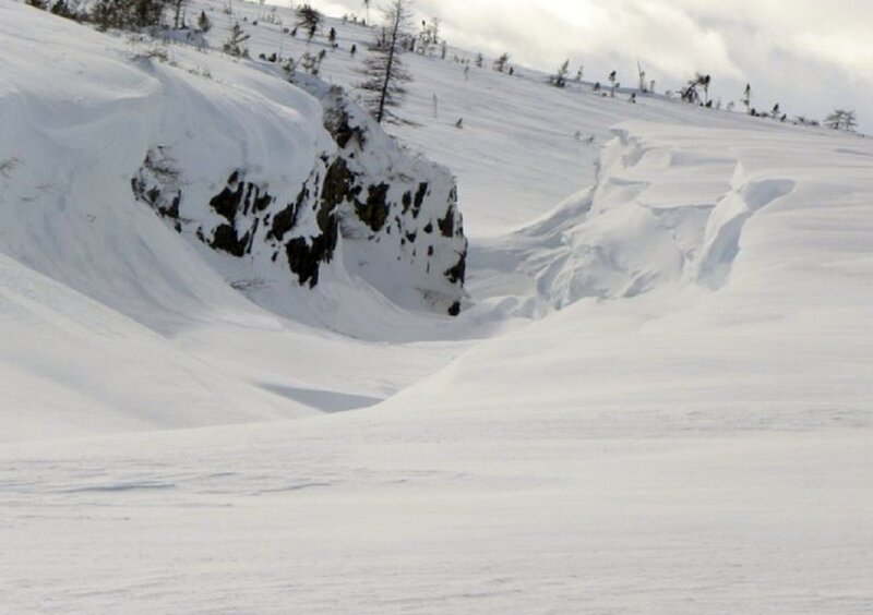 Snow-covered Mountain Slope — White, Cold