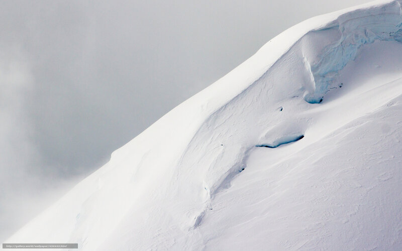 Snow-covered Mountain Slope — White, Cold, Winter, Photograph, Snow