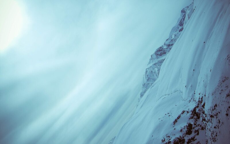 Snow-covered Mountain Slope — White, Cold, Winter, Photograph