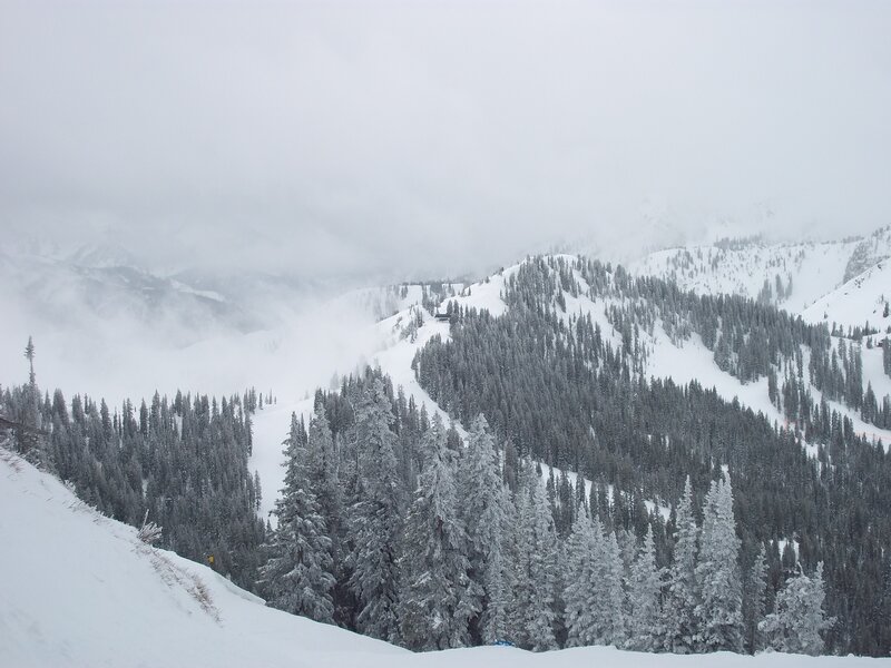 Snow-covered Mountain Slope — White, Overcast