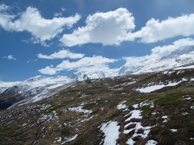Snow-covered Mountain Slopes — Blue