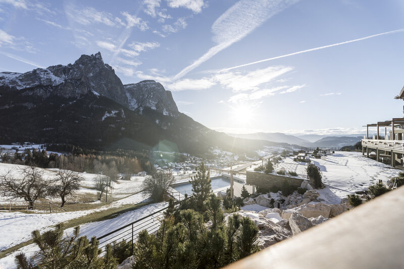 Snow-covered Mountain Valley — Blue, Serene, Winter, Photograph, Village