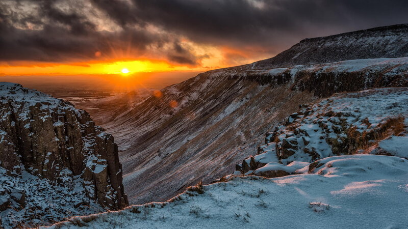 Snow-covered Mountain Valley — Orange