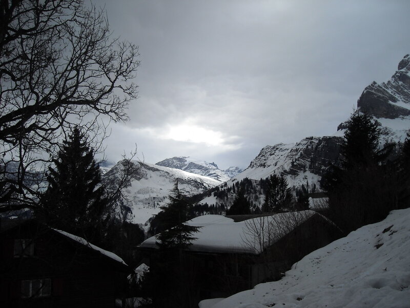 Snow-covered Mountain Village — White, Dreary