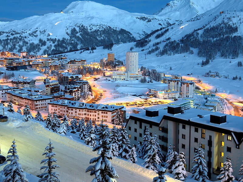 Snow-covered Mountain Village — White, Serene, Night