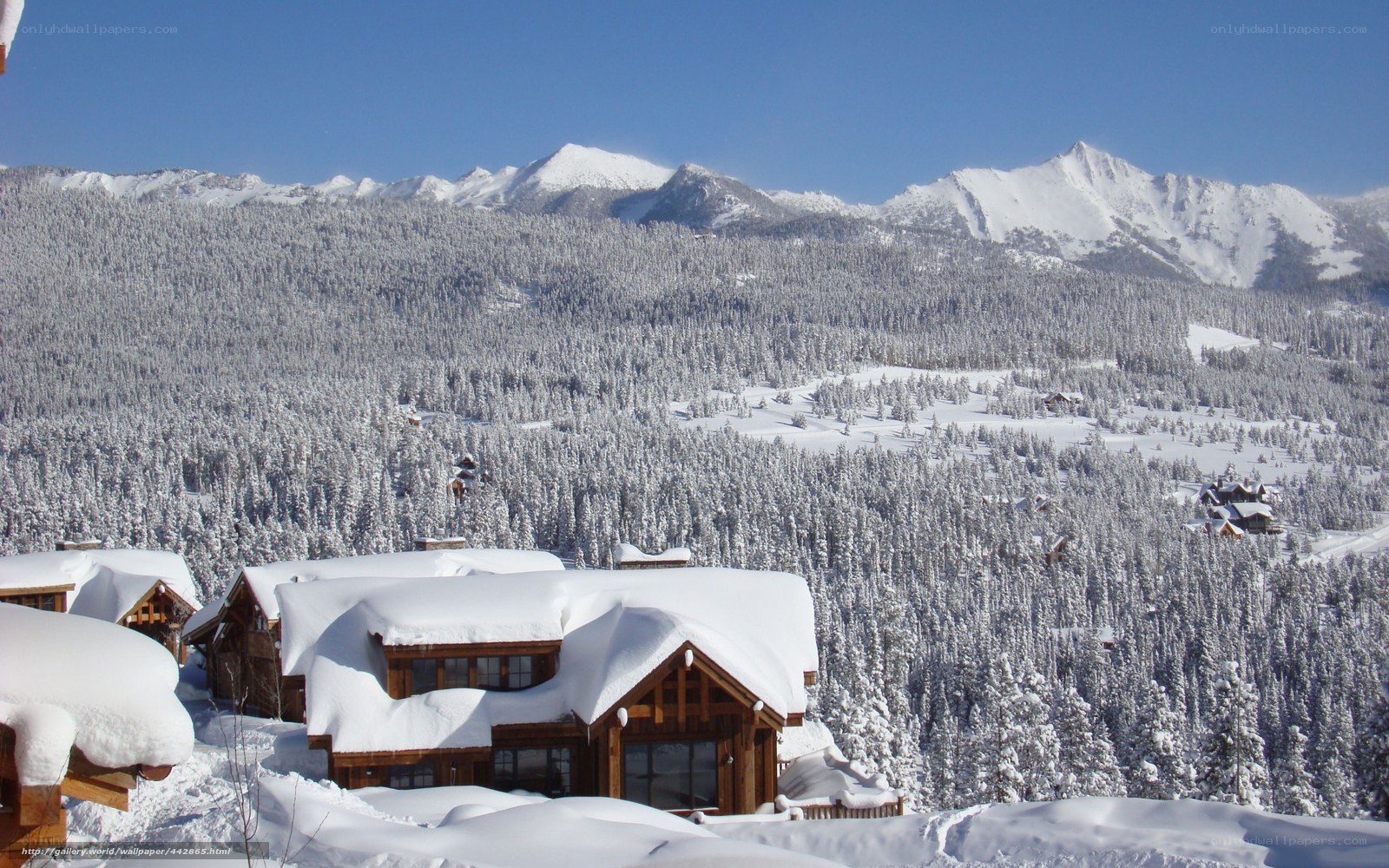 Snow-covered mountain village