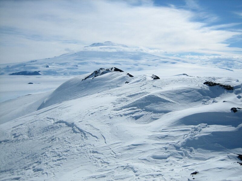 Snow-covered Mountain — White, Cold, Winter, Photograph, Clouds