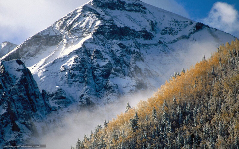 Snow-covered Mountain — White, Dramatic, Autumn