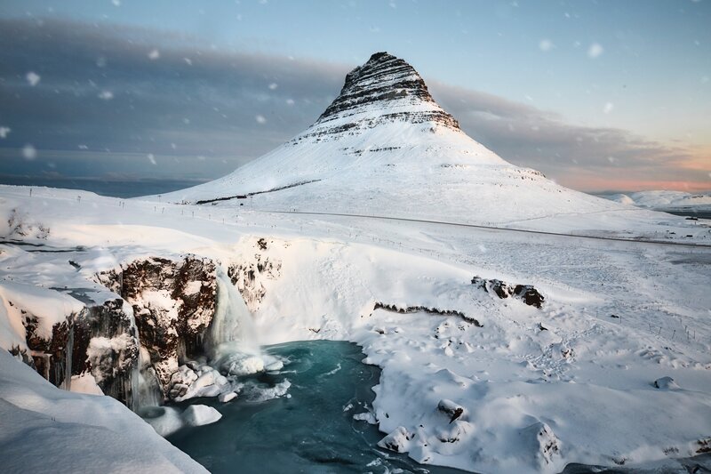 Snow-covered Mountain — White, Dramatic, Winter, Photograph