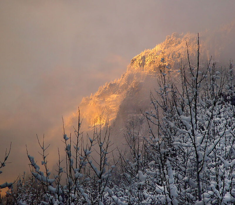 Snow-covered Mountain — White, Serene