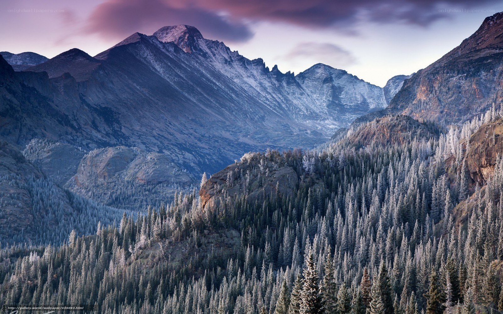 Snow-Covered Mountains at Dusk