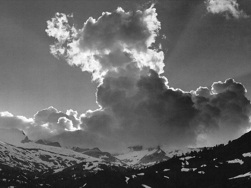 Snow-covered Mountains — Black, Dramatic, Photograph