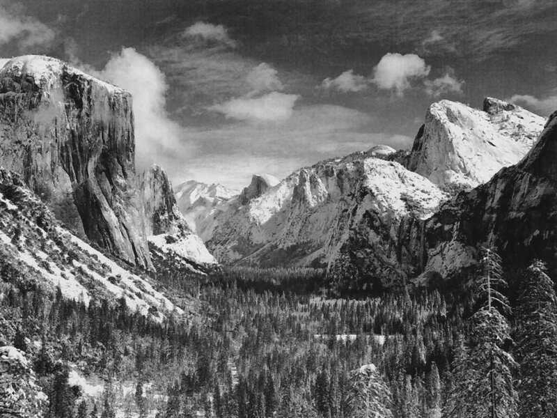 Snow-covered Mountains — Black, Dramatic