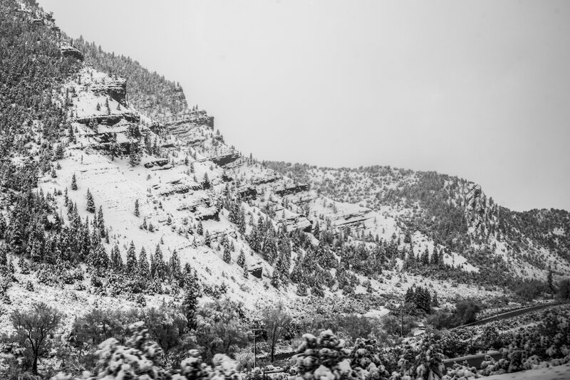 Snow-covered Mountains — Black, Serene, Winter