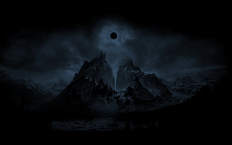Snow-covered Mountains — Black
