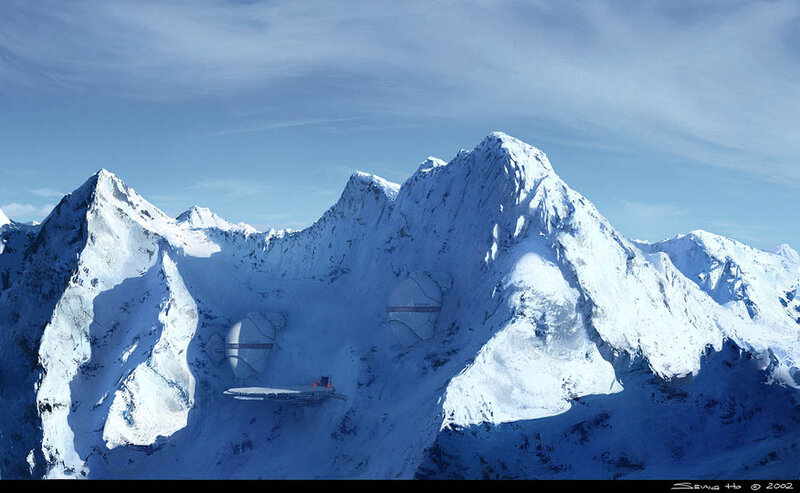 Snow-covered Mountains — Blue, Cold