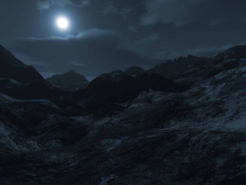 Snow-covered Mountains — Blue, Dark