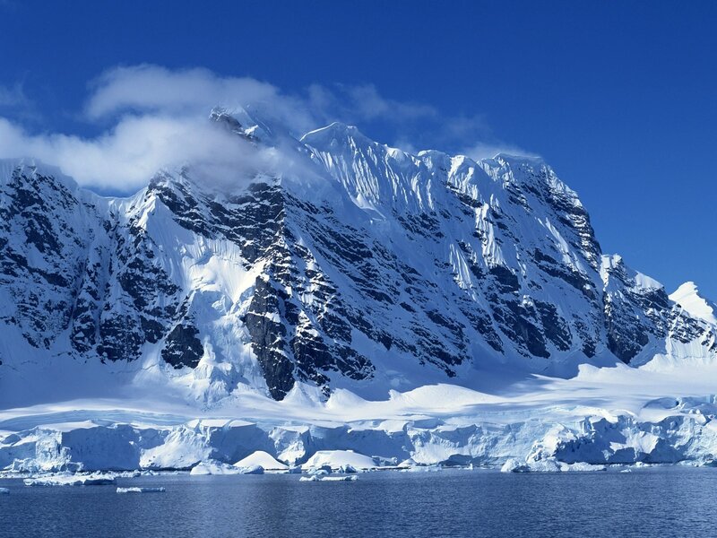 Snow-covered Mountains — Blue, Dramatic, Afternoon, Photograph, Icebergs