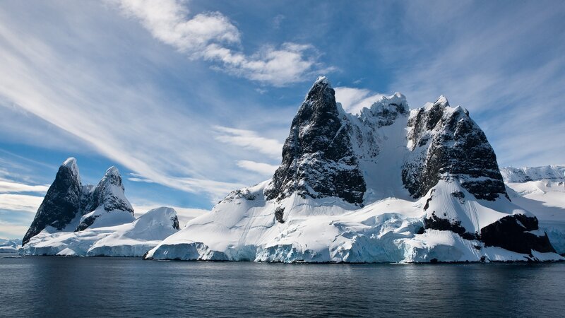 Snow-covered Mountains — Blue, Dramatic, Afternoon, Photograph