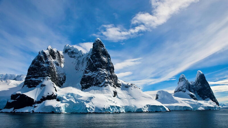 Snow-covered Mountains — Blue, Dramatic, Afternoon