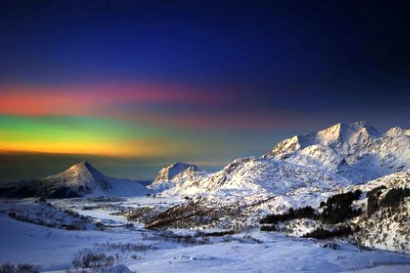 Snow-covered Mountains — Blue, Dramatic, Night, Photograph, Sky