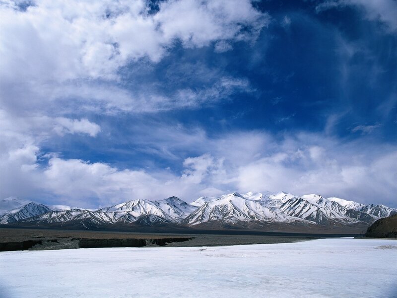 Snow-covered Mountains — Blue, Dramatic, Photograph, Sky
