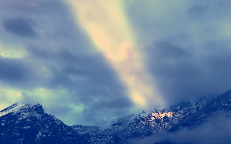 Snow-covered Mountains — Blue, Dramatic, Sunrise, Photograph, Clouds