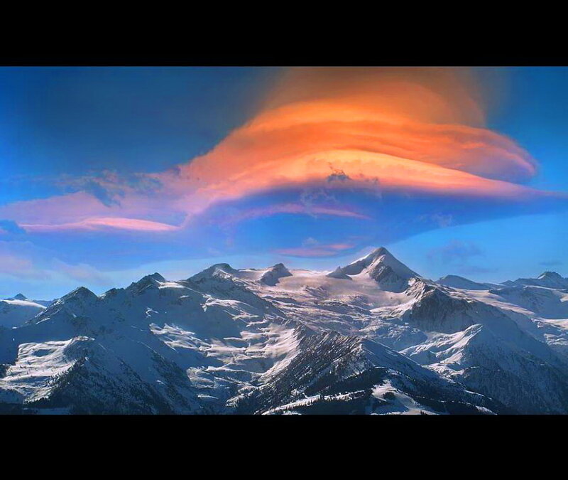 Snow-covered Mountains — Blue, Dramatic, Sunrise, Photograph