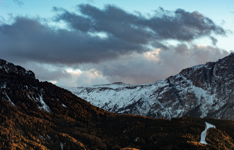 Snow-covered Mountains — Blue, Dramatic, Sunset, Photograph, Clouds