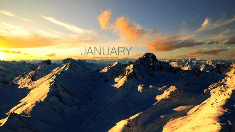 Snow-covered Mountains — Blue, Dramatic, Sunset, Photograph, Sky, Clouds